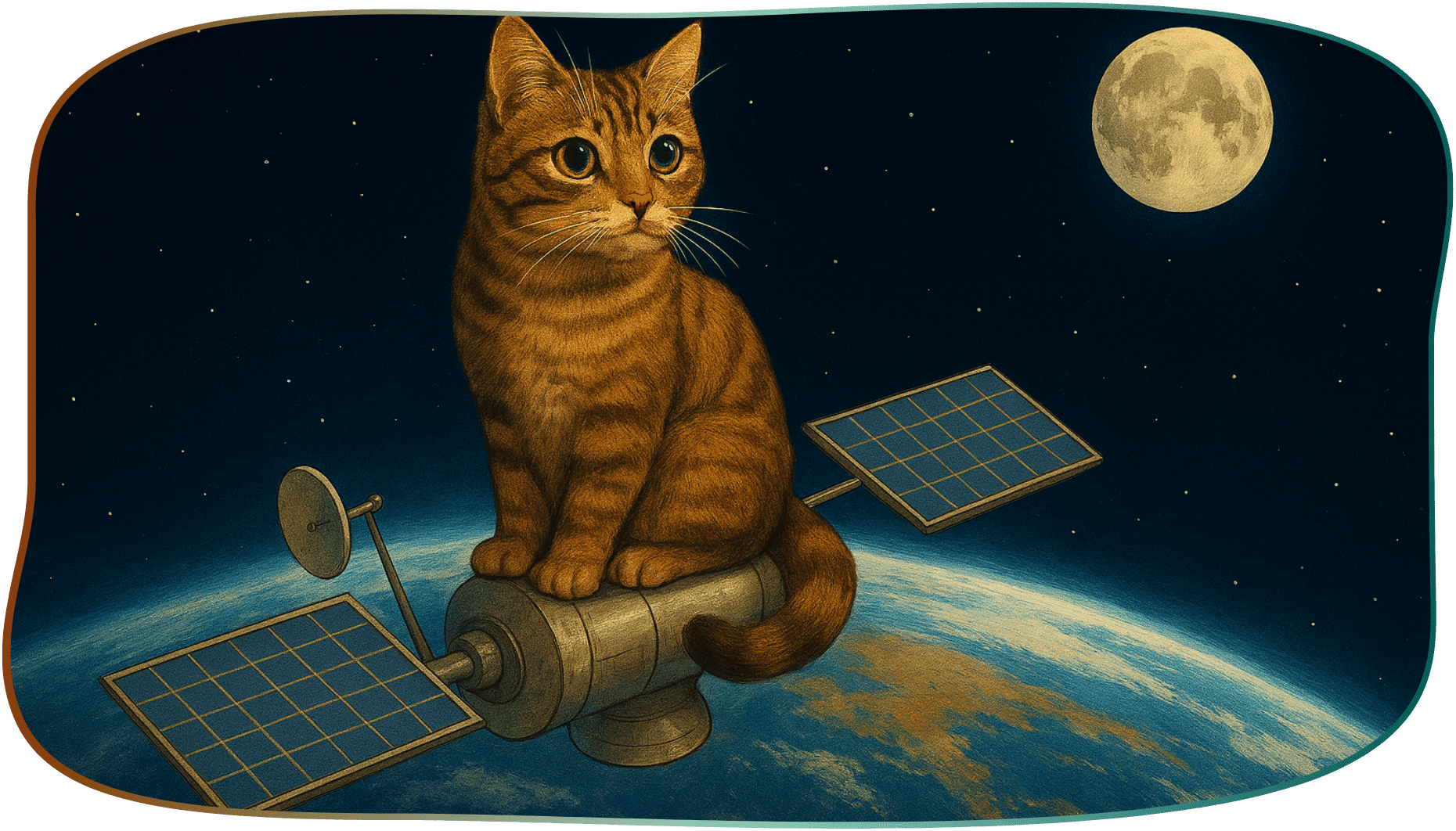 chat satellite espace terre