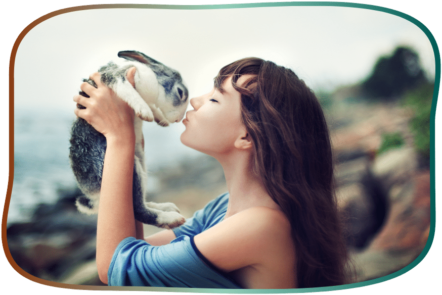 lapin bisou jeune fille petit